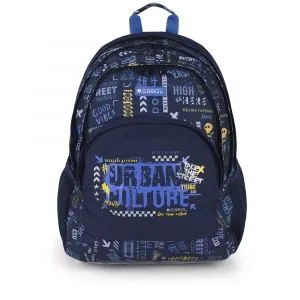 GABOL Ranac školski ergonomski 32x44x18 cm 21l-0,56 kg Skull tamno plava