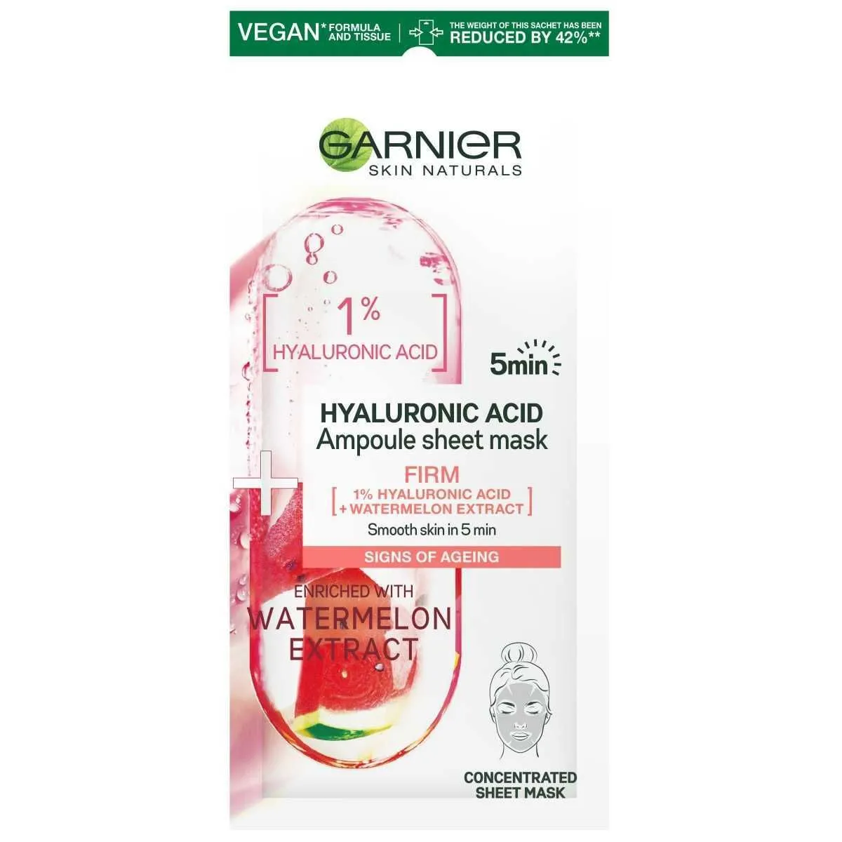 Garnier Skin Naturals Anti-Age maska u maramici sa sadržajem ampule hijaluronska kiselina 15g