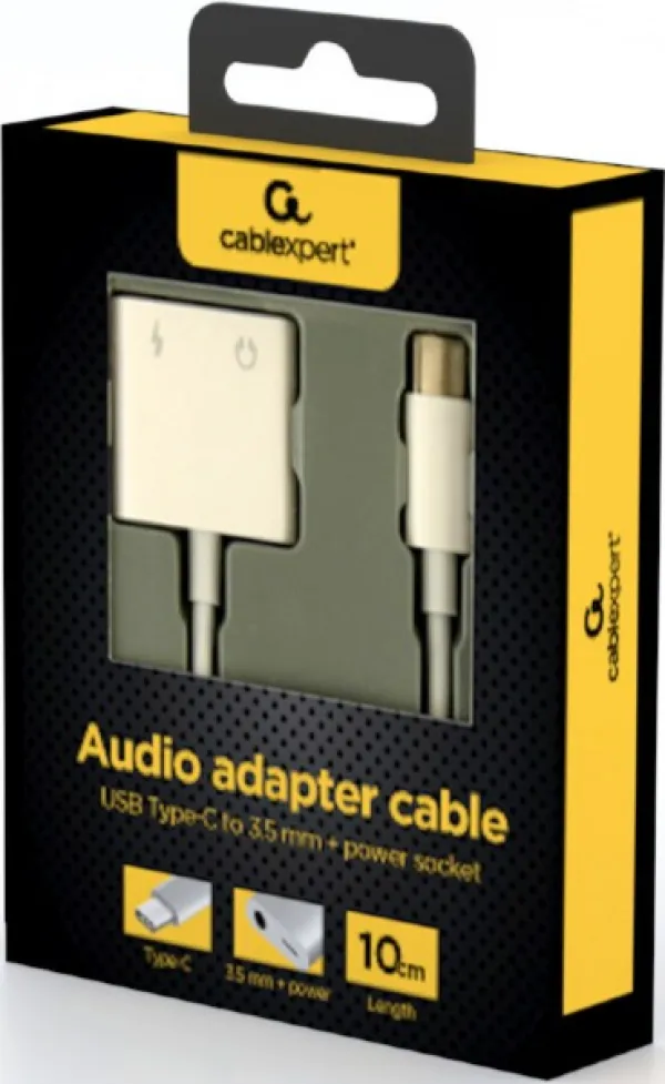 GEMBIRD Audio adapter USB Type-C na stereo 3.5 mm A-CM-3.5FP-01, bela