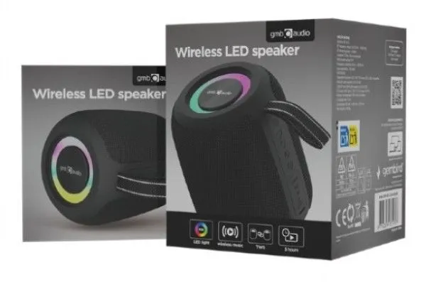 GEMBIRD Bežični Bluetooth zvučnik SPK-BT-LED-05-BK/ crna
