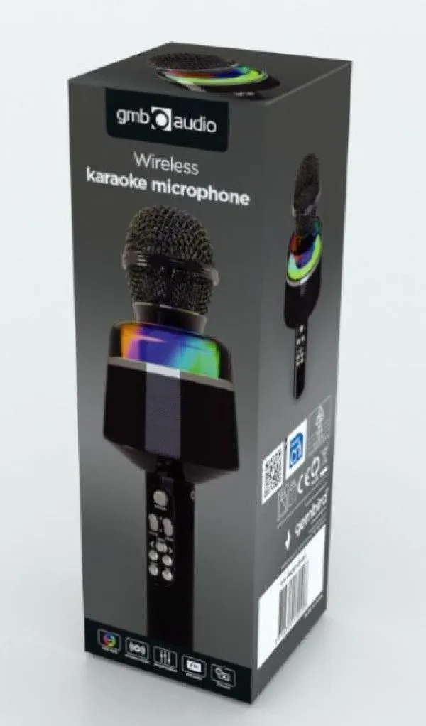 GEMBIRD Bežični mikrofon MICBT-01-BK sa zvucnikom 3W/ LED/ crna