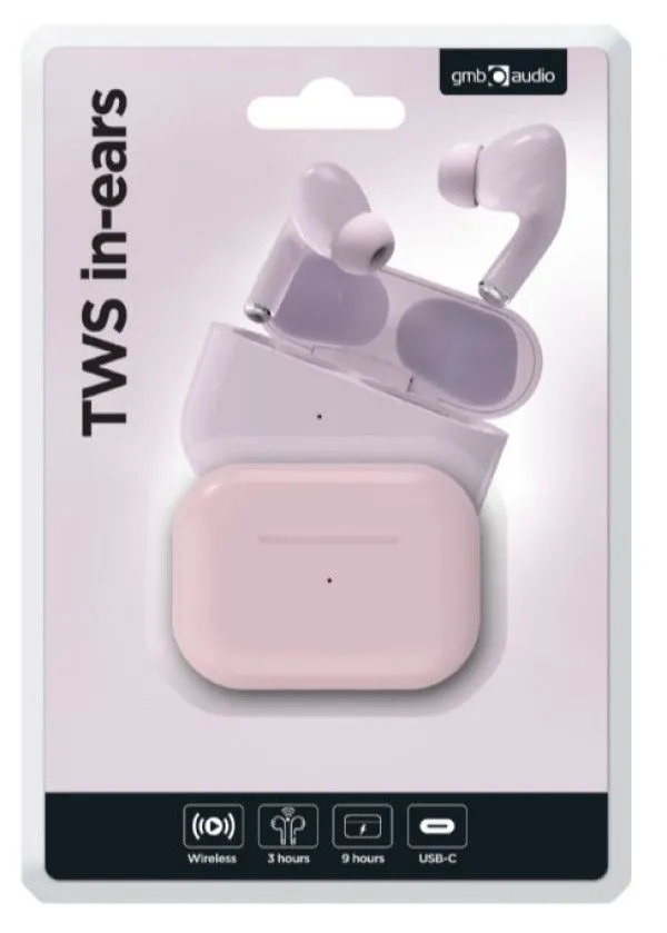 GEMBIRD Bluetooth slušalice TWS-03-P, roza