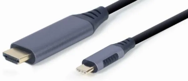 GEMBIRD CC-USB3C-HDMI-01-6 USB Type-C to HDMI display adapter cable, space grey, 1.8 m
