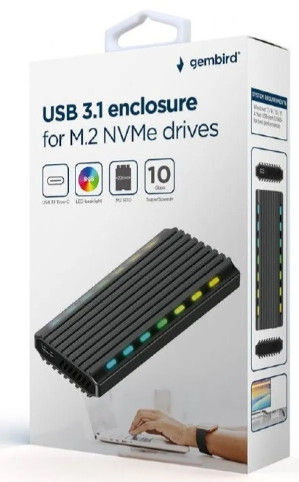 GEMBIRD EE2280-U3C-03 USB 3.1 enclosure for M.2 NVMe drives