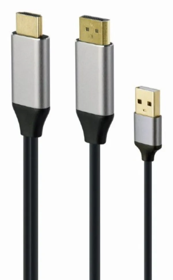 GEMBIRD HDMI kabl adapter na DisplayPort +USB konektor, 2m, crna
