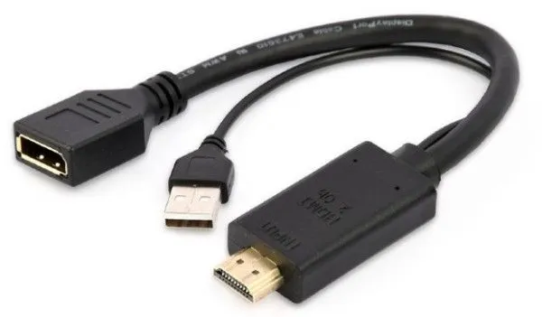GEMBIRD HDMI muški na DisplayPort ženski aktivni adapter kabl 4K, crna