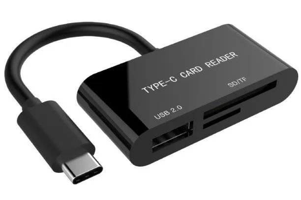 GEMBIRD Čitač kartica USB Type-C SDXCUHB-CR3-02, crna