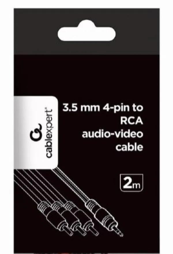 GEMBIRD Kabl 3,5mm na 3 RCA, CCA-4P2R-2M, 2m, crna
