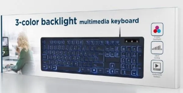 GEMBIRD KB-UML3-02 LED multimedijalna tastatura sa pozadinskim osvetljenjem/ US layout USB