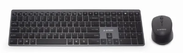GEMBIRD KBS-ECLIPSE-M500 Backlight Pro Business Slim wireless desktop set/ US layout/ black