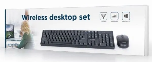 GEMBIRD KBS-W-01 2.4 GHz Slim Bezicni mis + tastatura US layout black
