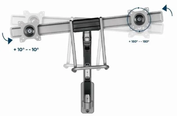 GEMBIRD Nosač MA-WA2-02 dupli, za monitor, 17"-32", zidni