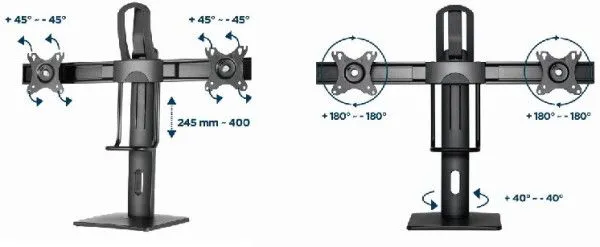 GEMBIRD Nosač MS-D2-01 za dva monitor/ tilt/ 17-27/ stoni