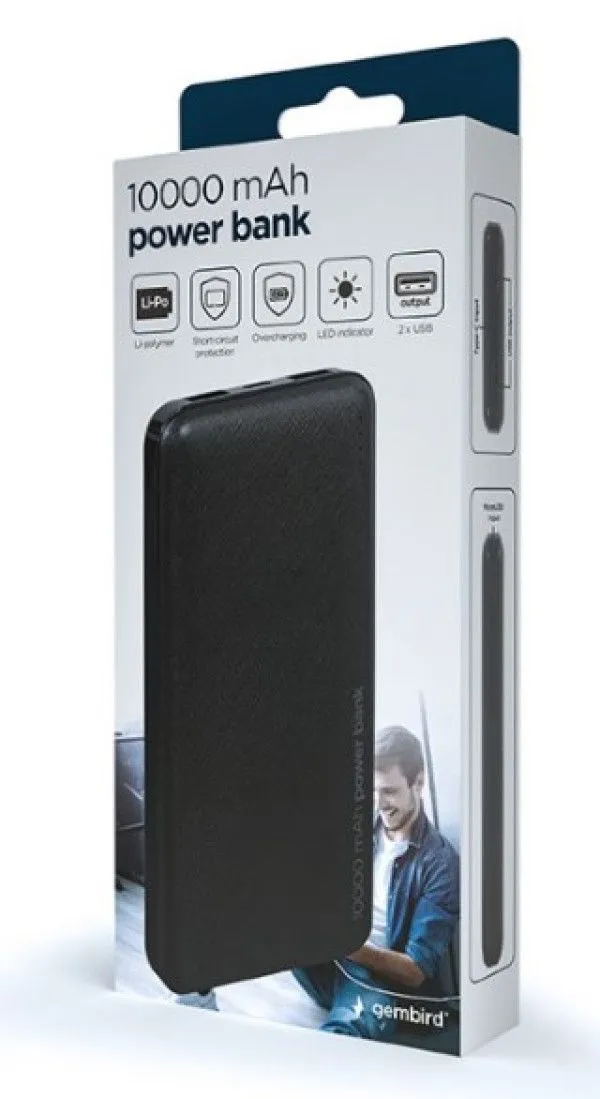 GEMBIRD Power bank, PB10-10, 10000mAh