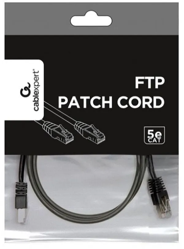 GEMBIRD PP22-1M/BK Mrezni kabl FTP Cat5e Patch cord, 1m black