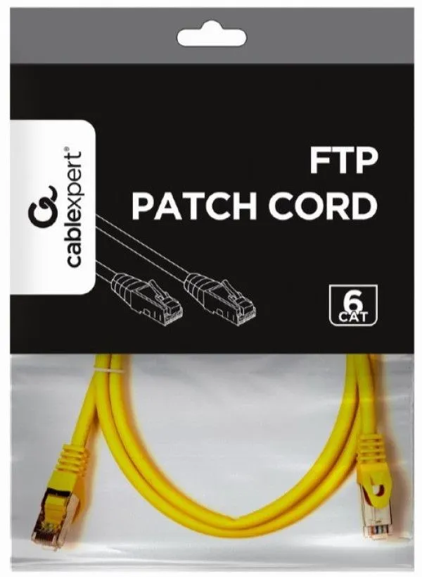 GEMBIRD PP6-1M/Y Mrezni kabl, CAT6 FTP Patch cord 1m yellow