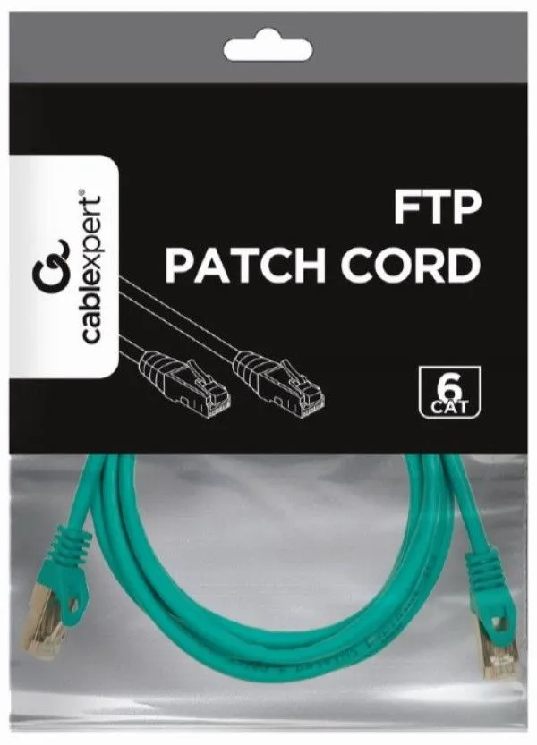 GEMBIRD PP6-2M/G Mrezni kabl, CAT6 FTP Patch cord 2m green