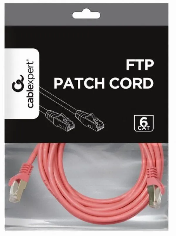 GEMBIRD PP6-3M/RO Mrezni kabl,CAT6 FTP Patch cord 3m pink