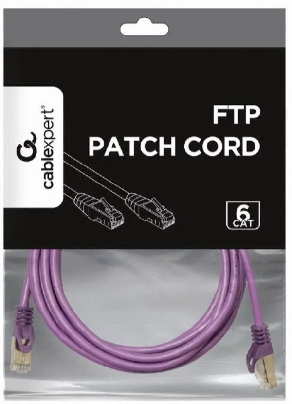 GEMBIRD PP6-3M/V Mrezni kabl, CAT6 FTP Patch cord 3m purple