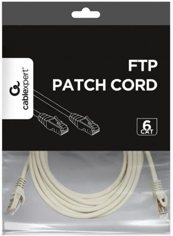GEMBIRD PP6-5M/W Mrezni kabl, CAT6 FTP Patch cord 5m Beli