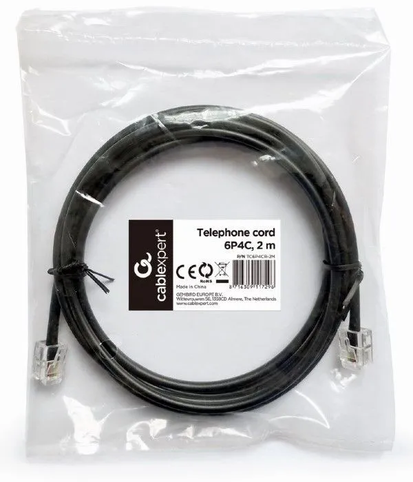 GEMBIRD telefonski kabl okrugli, TC6P4CR-2M, 2m