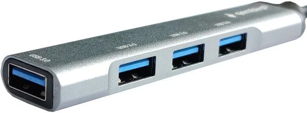GEMBIRD UHB-U3P4-05 4-port HUB, Type-C+USB 3.0 Aluminum