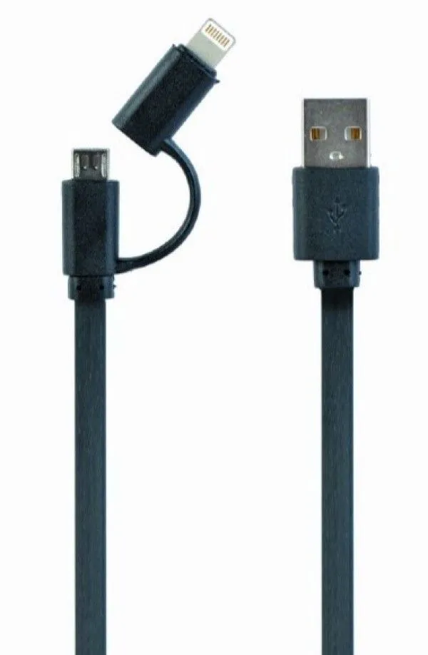 GEMBIRD USB 2.0 kabl na microUSB i 8 pin-a (Lightning), 1m, crna