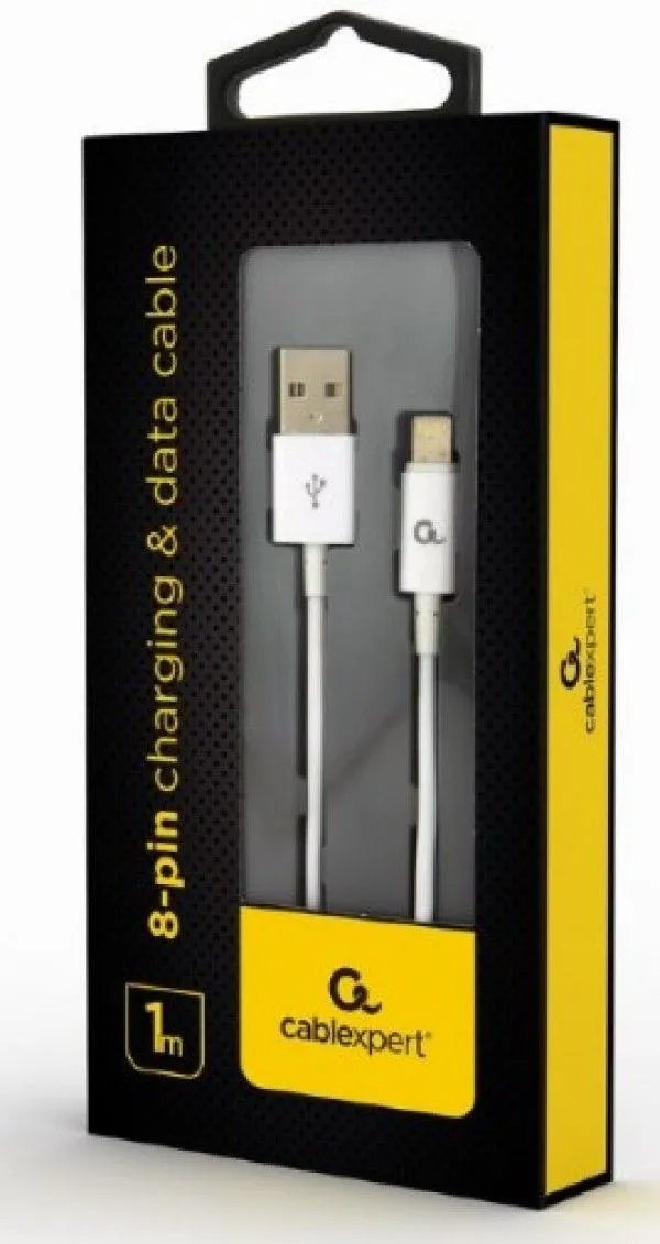 GEMBIRD USB kabl na Lightning, CC-USB2P-AMLM-1M-W, 1m, bela