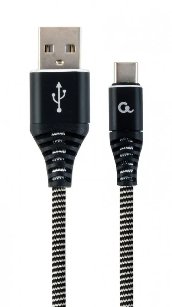 GEMBIRD USB Type-C kabl, pleteni CC-USB2B-AMCM-1M,1 m, crna/bela