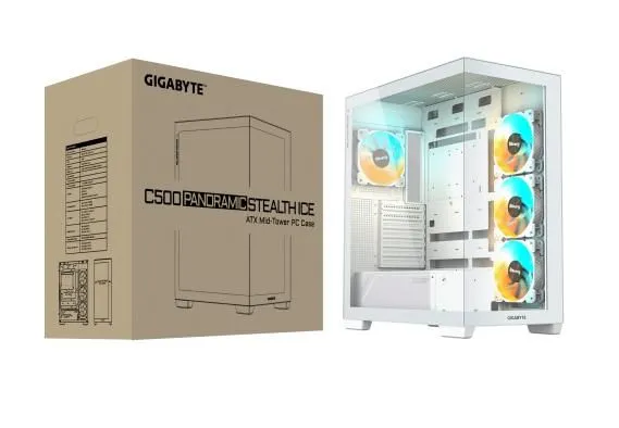 GIGABYTE C500 Panoramic Stealth Ice GB-C500PI ST Belo midi kućište