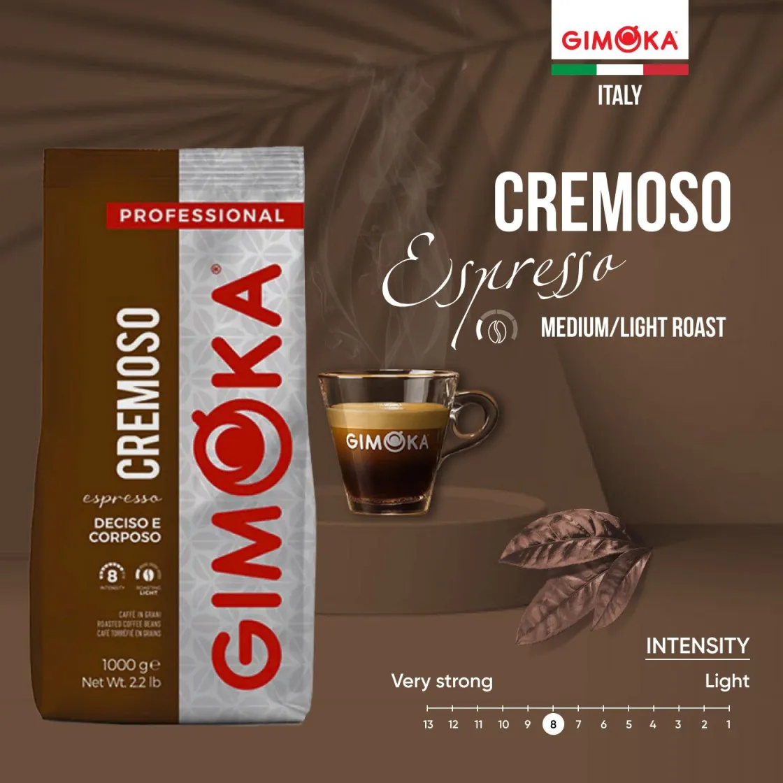GIMOKA Pržena kafa u zrnu PROFESSIONAL CREMOSO 1000G