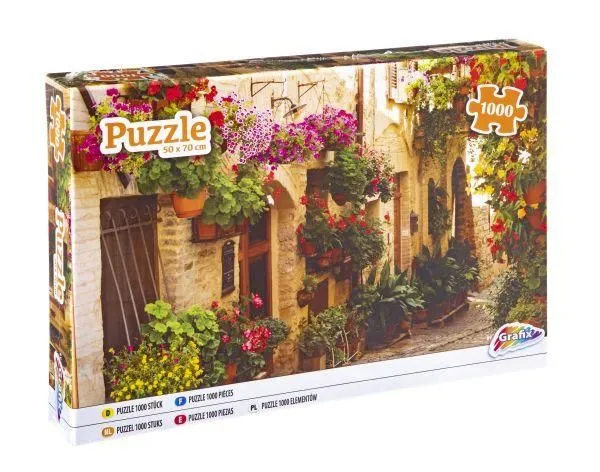 GRAFIX Puzzle Narrow street flowers - 1.000 delova