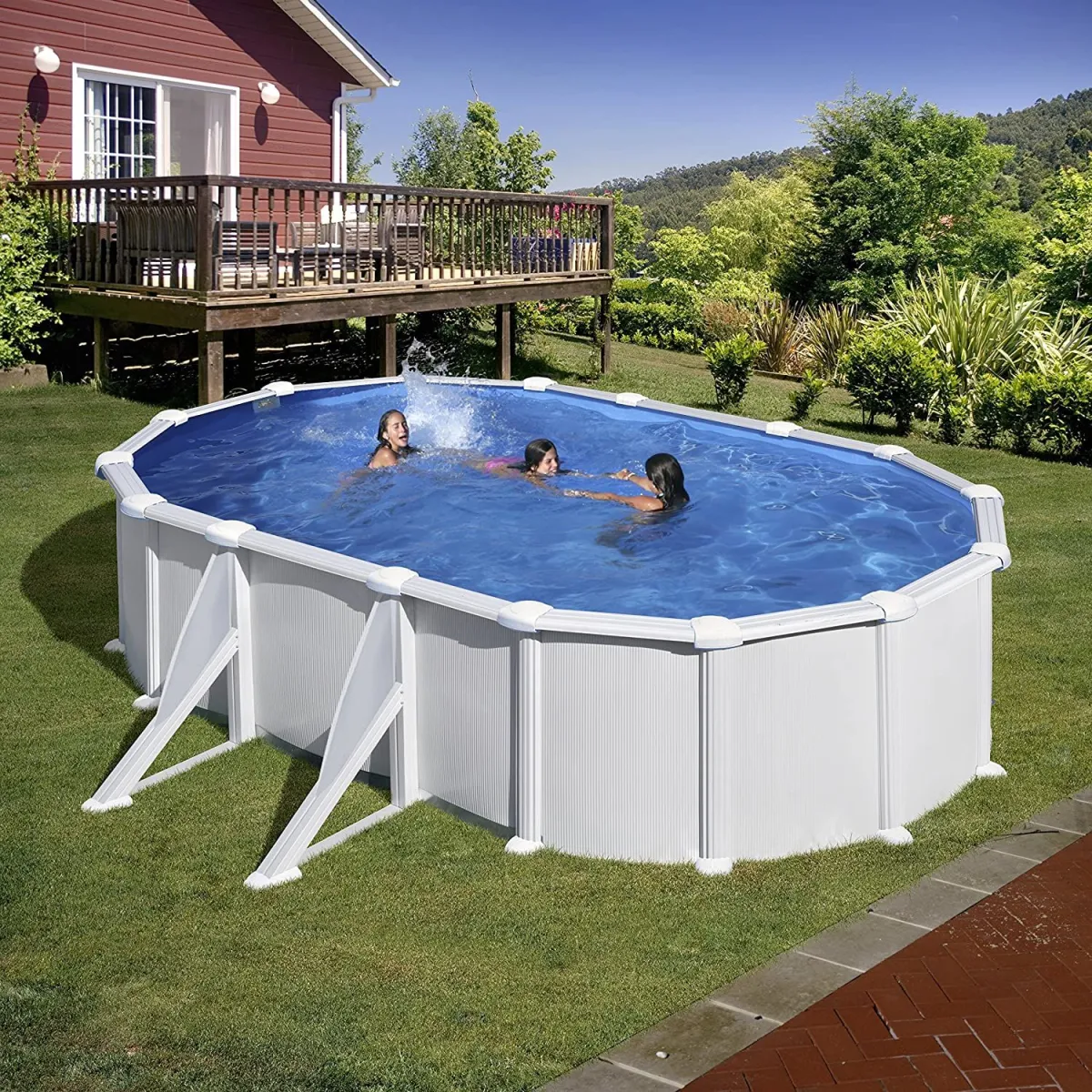 Gre Fidji Montažni Bazen/ Ovalni/ 6.1x3.75x1.32m/ Beli