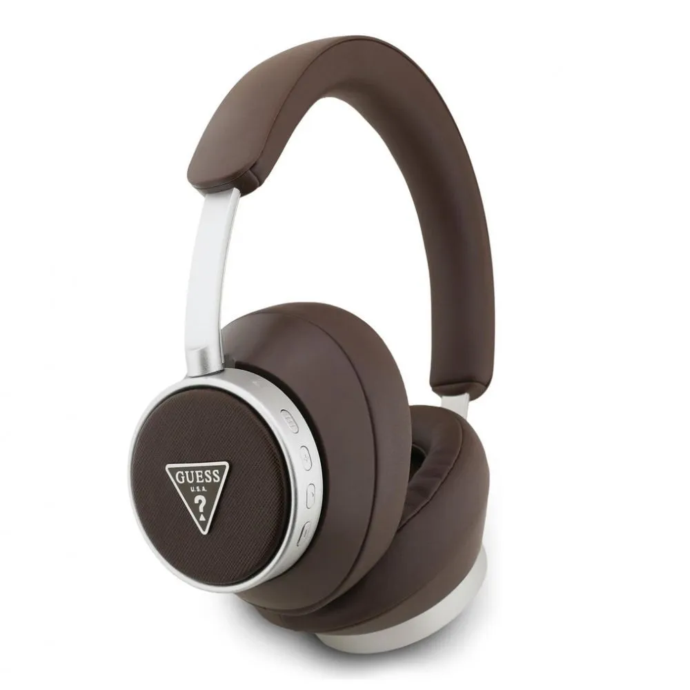 GUESS Bluetooth slusalice ENC Saffiano Triangle Logo braon (GUBHC15PGMRTRW)