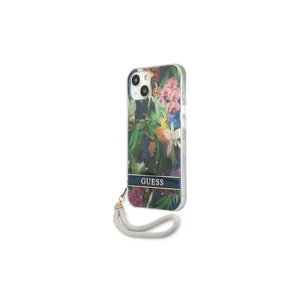GUESS Futrola za iPhone 13/ plava Flower Cord