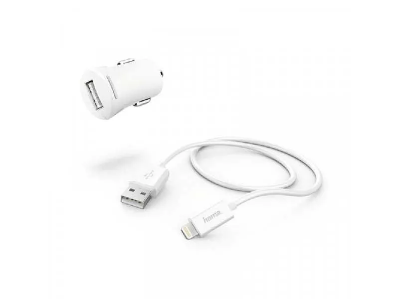HAMA Auto punjač za Apple IPhone MFI 2,4A 183266, bela