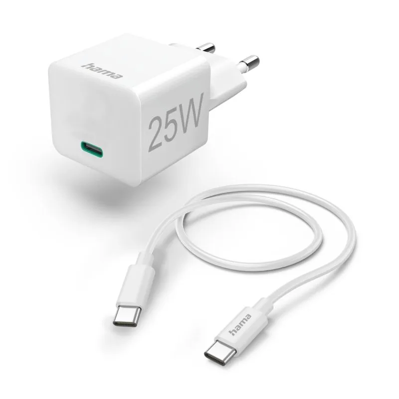 HAMA Kućni punjač 25W sa kablom/ bela