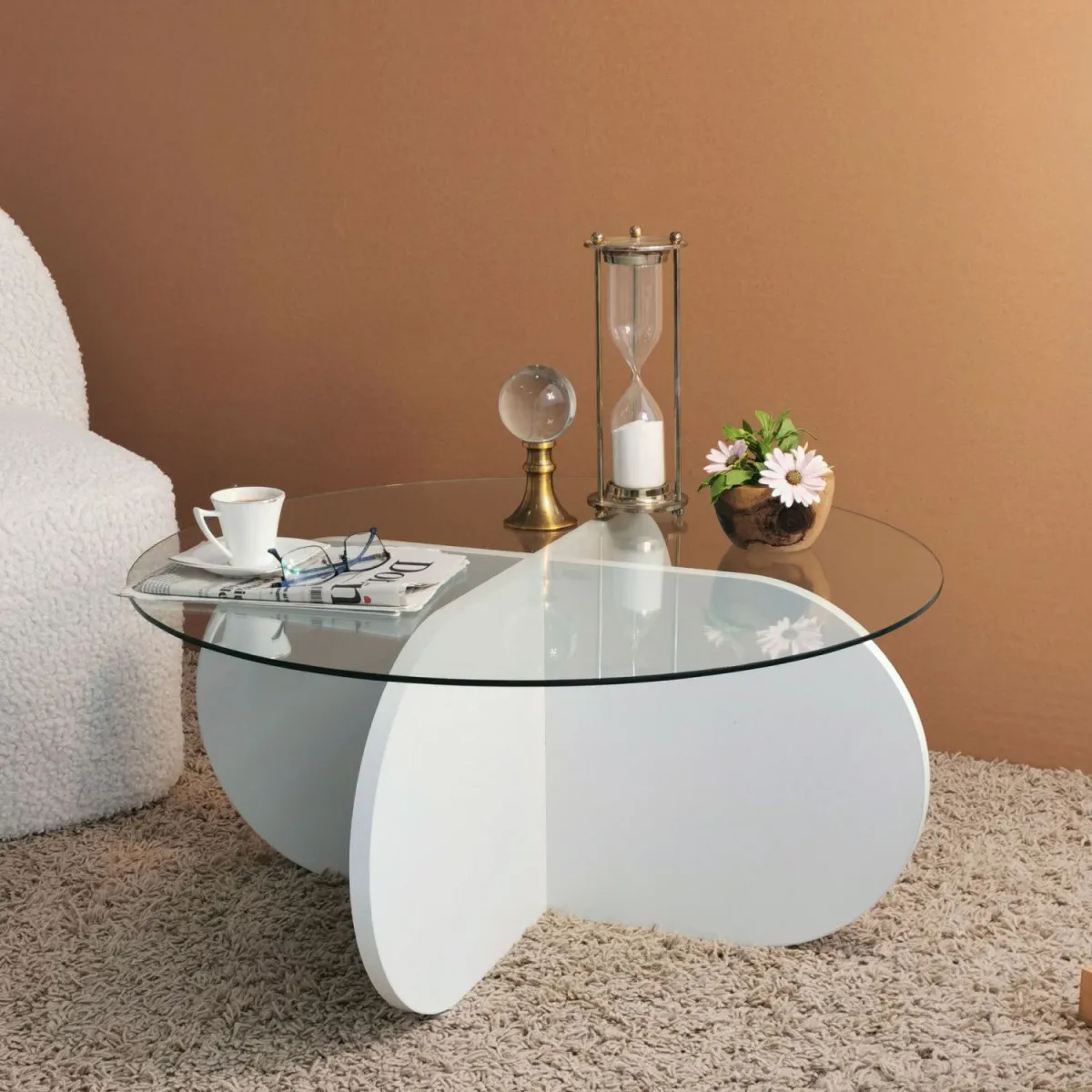 HANAH HOME Klub sto Bubble, bela
