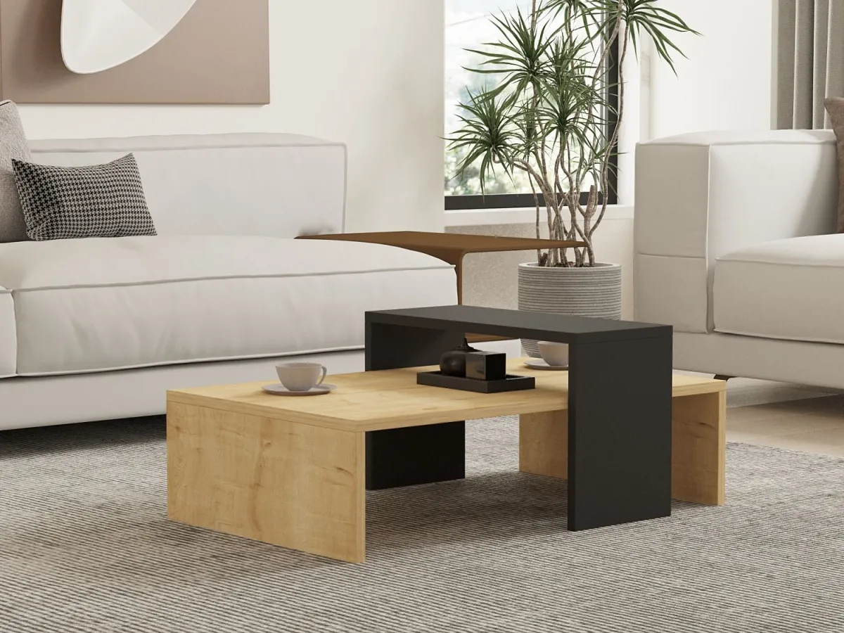 HANAH HOME Klub sto Glow 2/1, braon/antracit