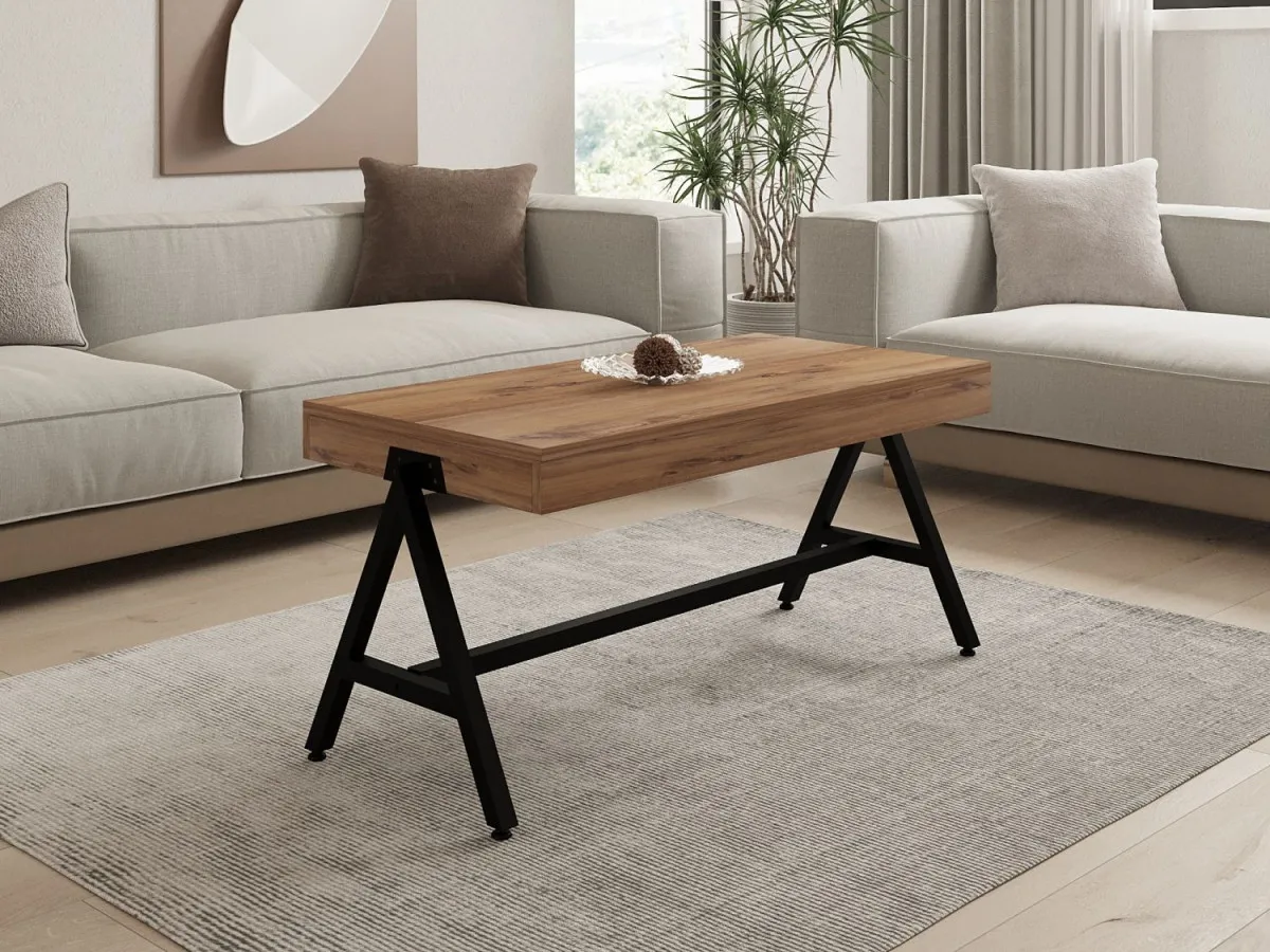 HANAH HOME Klub sto Room, crna/braon