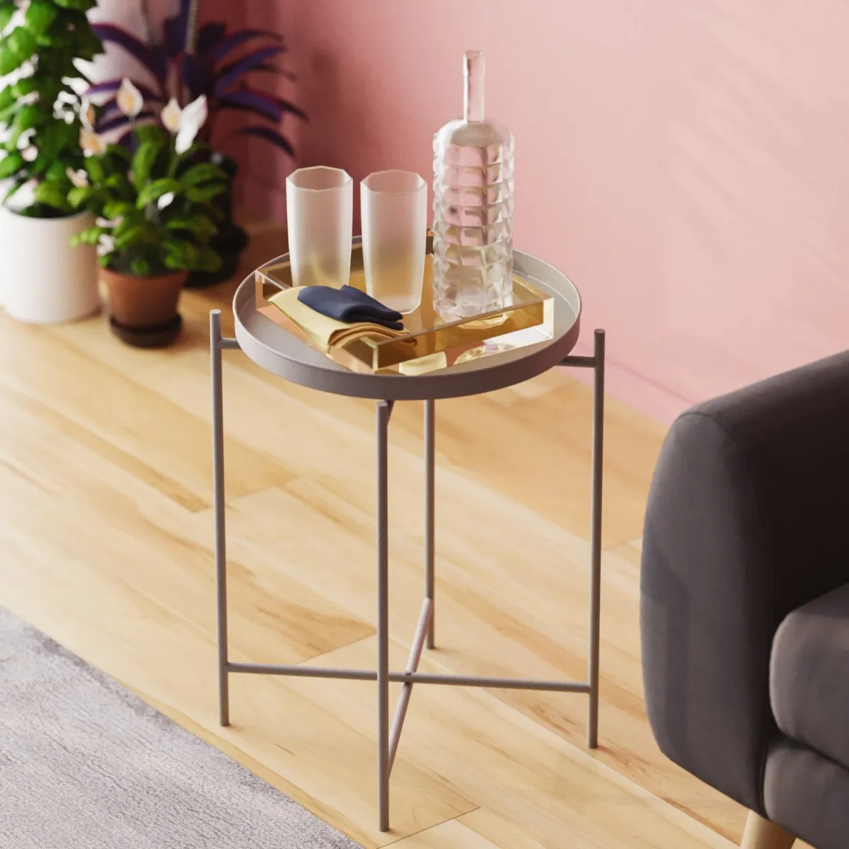 HANAH HOME Klub sto Shb-007-C, siva