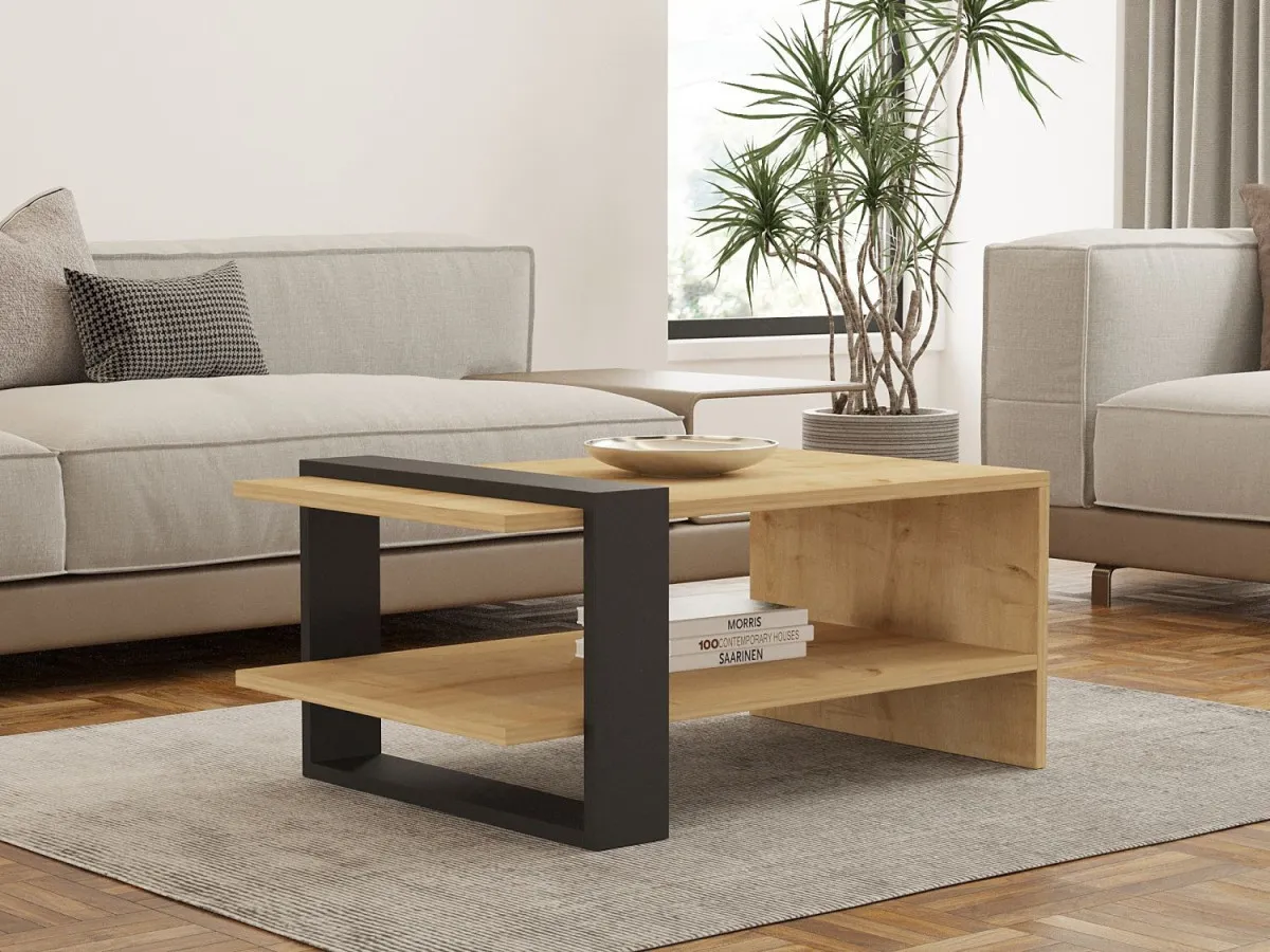 HANAH HOME Klub sto Yonca, krem/antracit