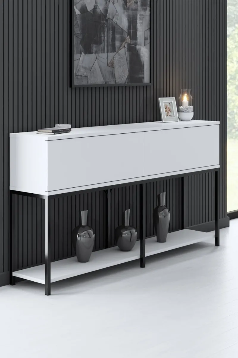 HANAH HOME Komoda Lord, crna/bela