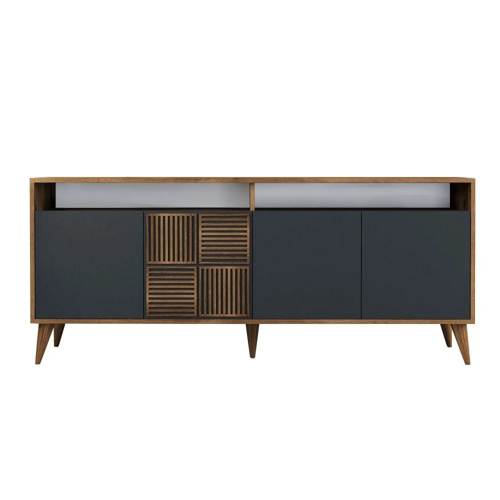 HANAH HOME Komoda Milan Walnut Anthracite 1