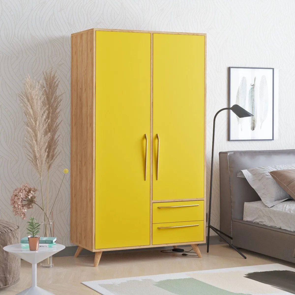 HANAH HOME Ormar Cyria, žuta