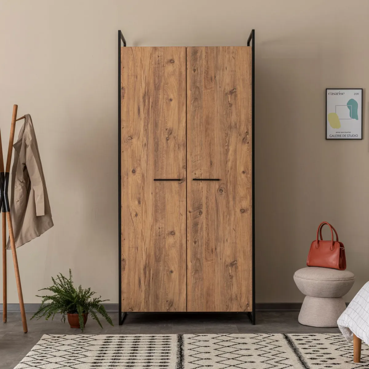 HANAH HOME Ormar Dynamic 07, braon/crna