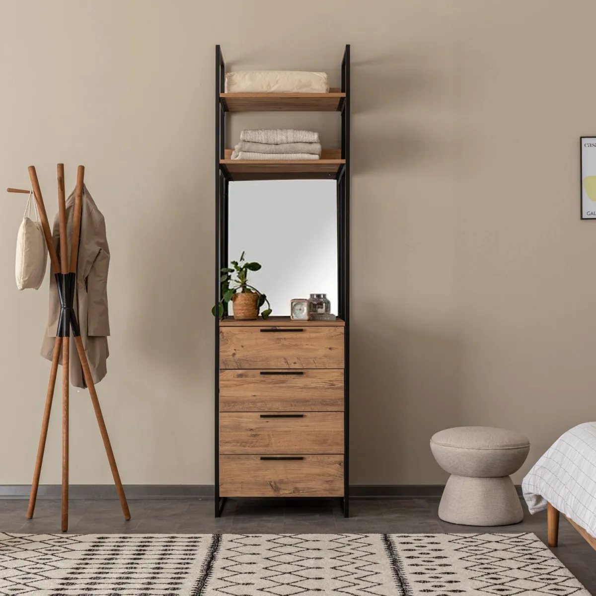 HANAH HOME Ormar Dynamic 09, braon/crna