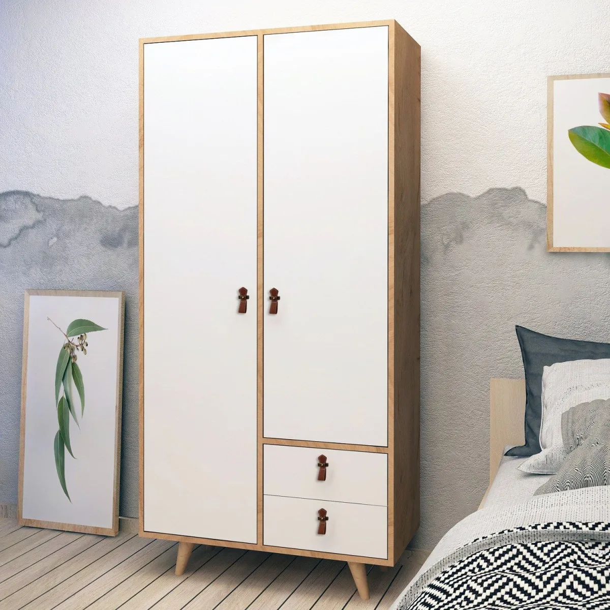 HANAH HOME Ormar Musso, bela/krem