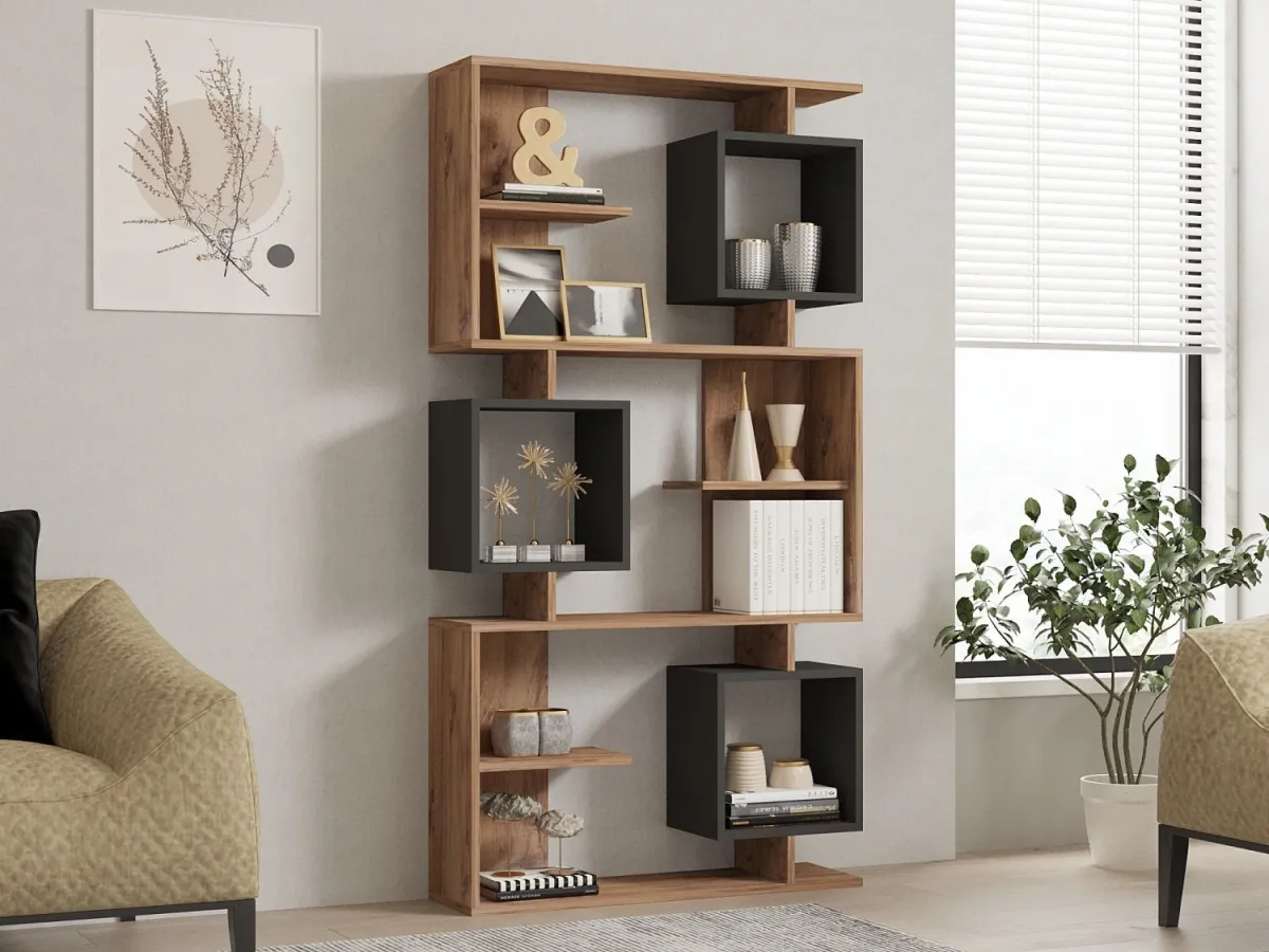 HANAH HOME Polica za knjige Icardi, krem/antracit