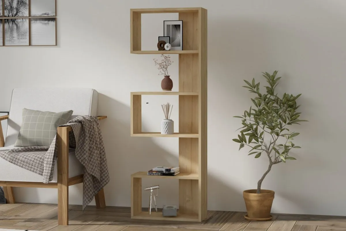 HANAH HOME Polica za knjige Nebu, svetlobraon